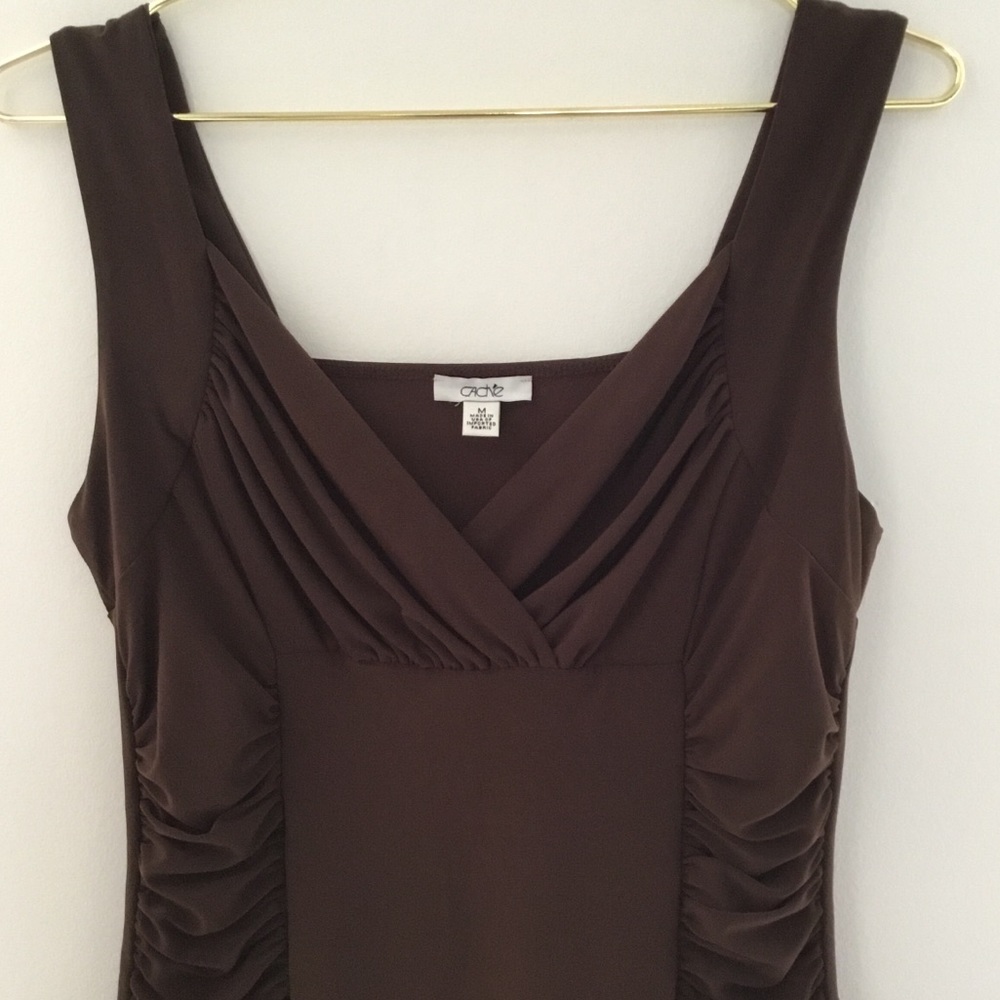 ✨Cache Sleeveless Brown Top✨ - Picture 4 of 9